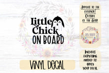 Load image into Gallery viewer, Little Chick on Board Penguin Car Decal | Safety Bumper Sticker
