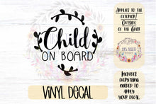 Load image into Gallery viewer, Child on Board Car Decal | Safety Bumper Sticker
