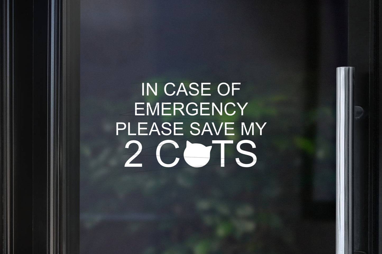 Save My 2 Cats Decal | In Case Of Emergency