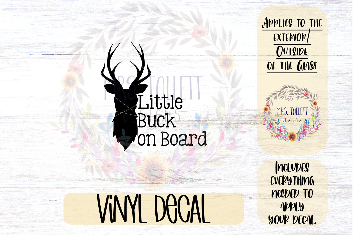 Little Buck on Board Car Decal | Bucks | Baby on Board | Safety Bumper Sticker