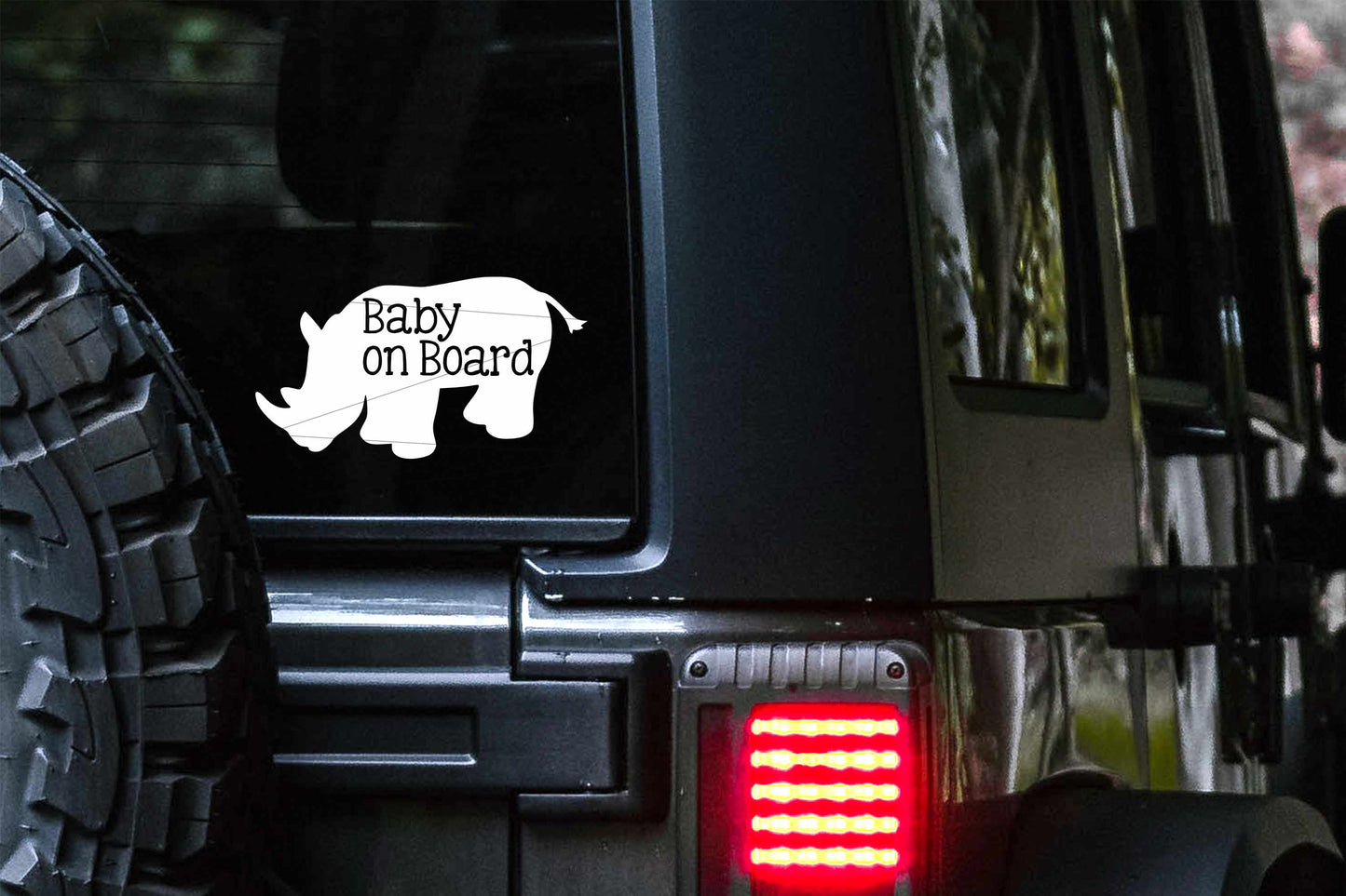 Baby on Board Rhino Car Decal | Safety Bumper Sticker