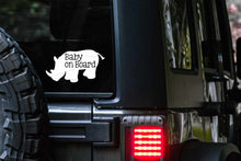 Load image into Gallery viewer, Baby on Board Rhino Car Decal | Safety Bumper Sticker
