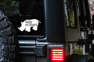 Baby on Board Rhino Car Decal | Safety Bumper Sticker