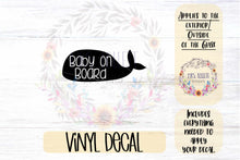 Load image into Gallery viewer, Baby on Board Whale Car Decal | Safety Bumper Sticker
