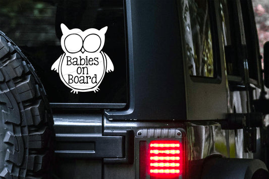 Babies on Board Owl Car Decal  | Safety Bumper Sticker