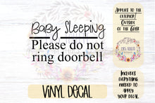 Load image into Gallery viewer, Baby Sleeping Decal | Please Do Not Ring Doorbell
