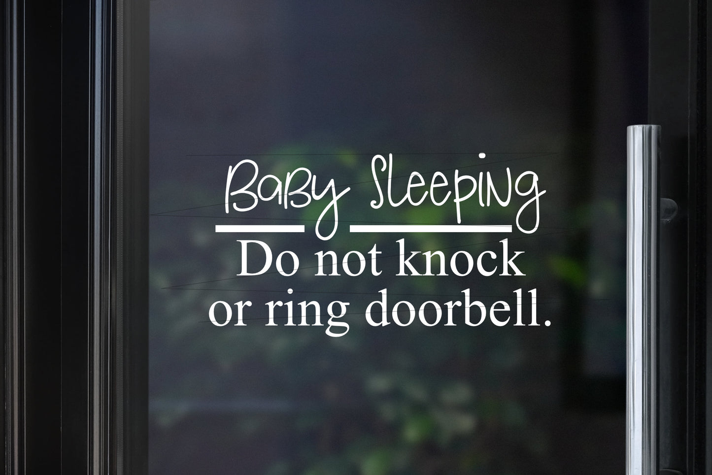 Baby Sleeping Decal | Do Not Knock or Ring Doorbell