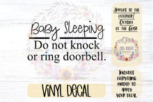 Load image into Gallery viewer, Baby Sleeping Decal | Do Not Knock or Ring Doorbell
