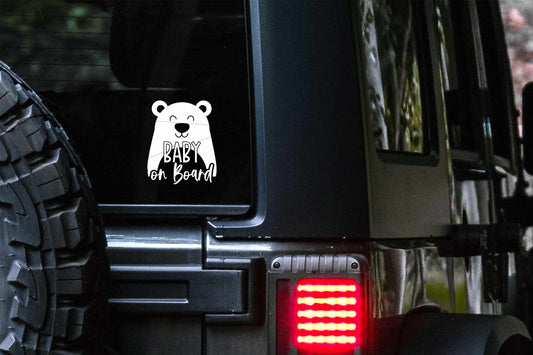 Baby on Board Bear Car Decal | Safety Bumper Sticker