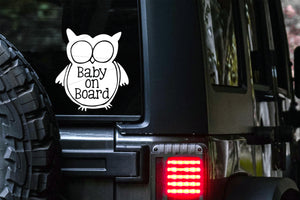 Baby on Board Owl Car Decal  | Safety Bumper Sticker