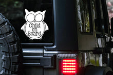 Load image into Gallery viewer, Child on Board Owl Car Decal  | Safety Bumper Sticker
