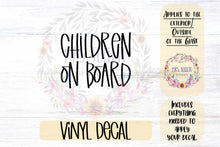 Load image into Gallery viewer, Children on Board Car Decal | Safety Bumper Sticker
