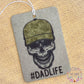 Dad Life Sugar Skull Air Freshener, #DadLife Unscented Car Accessory, Rectangle Car Decor