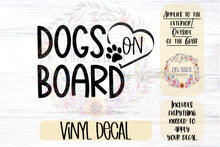 Load image into Gallery viewer, Dogs on Board Car Decal
