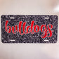 Bulldogs Fake Glitter Decorative Car Plate