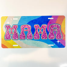 Load image into Gallery viewer, Mama Retro Faux Glitter Decorative Car Plate
