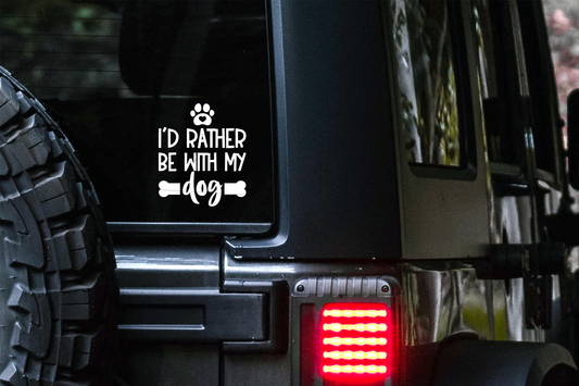 I'd Rather Be With My Dog Car Decal | My Dogs