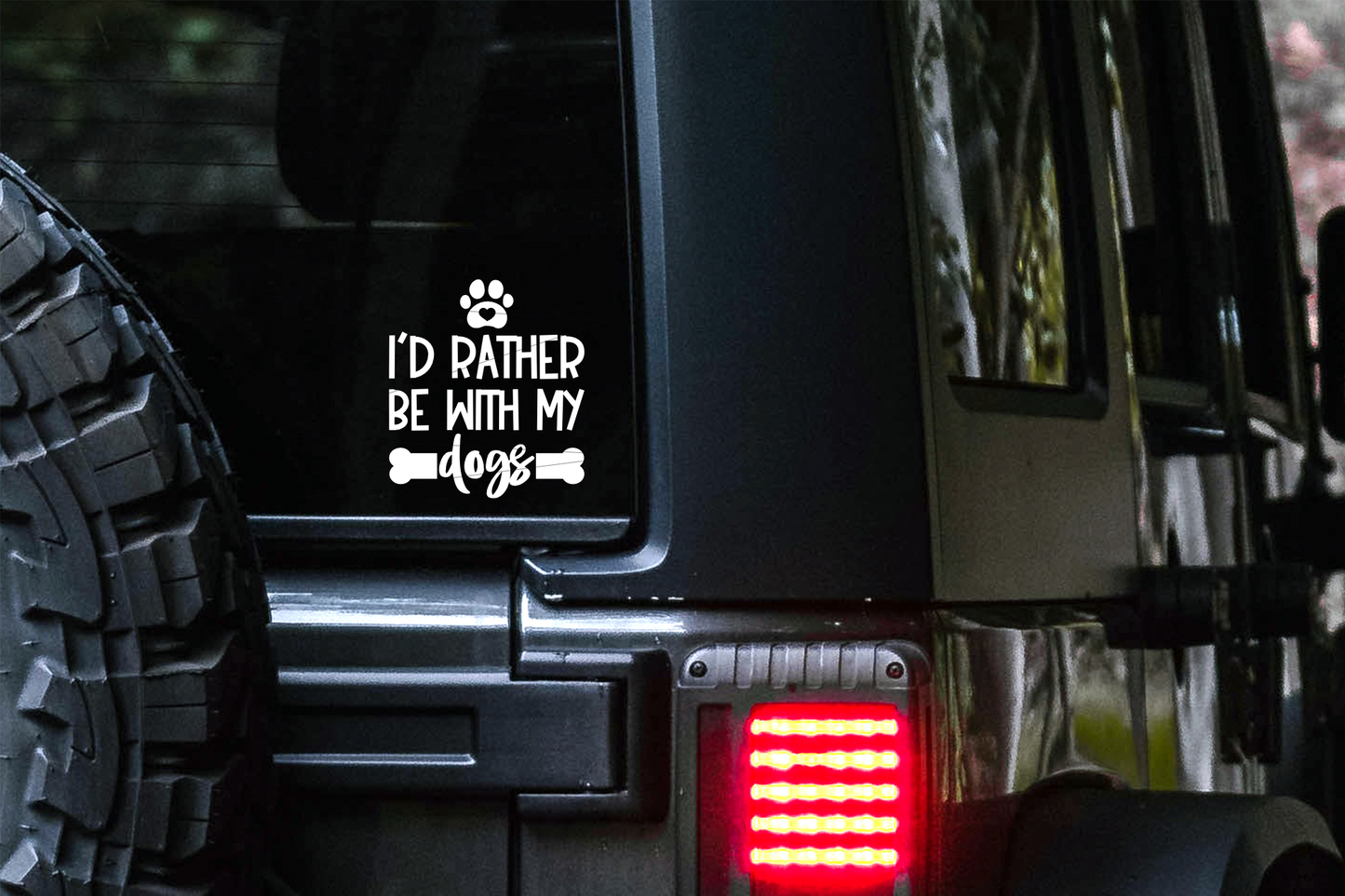 I'd Rather Be With My Dog Car Decal | My Dogs
