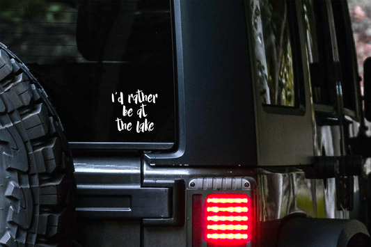 I'd Rather Be At The Lake Car Decal