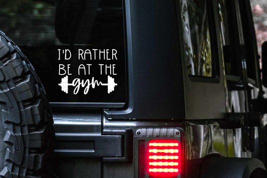 I'd Rather Be At The Gym Car Decal