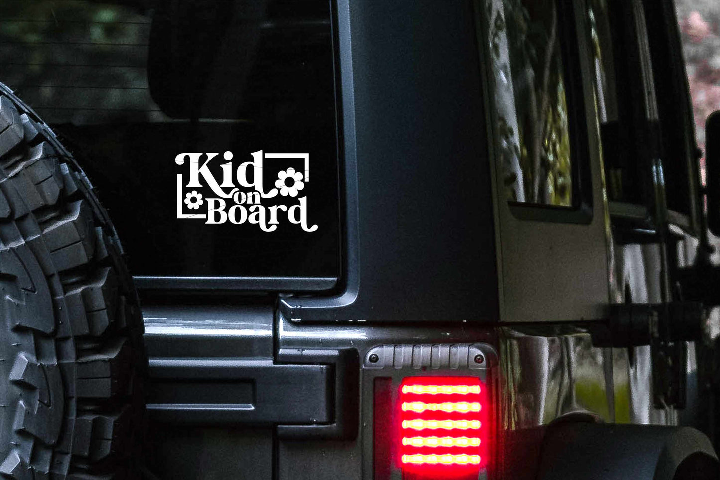 Kid on Board Retro Flower Car Decal | Safety Bumper Sticker