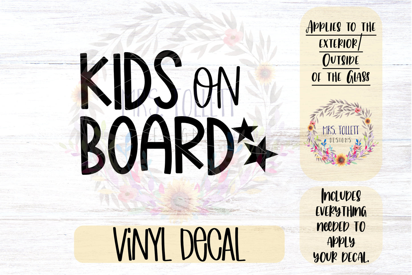 Kids on Board Car Decal | Safety Bumper Sticker