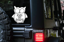 Load image into Gallery viewer, Kids on Board Owl Car Decal  | Safety Bumper Sticker
