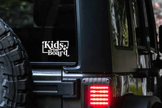 Kids on Board Retro Star Car Decal | Safety Bumper Sticker