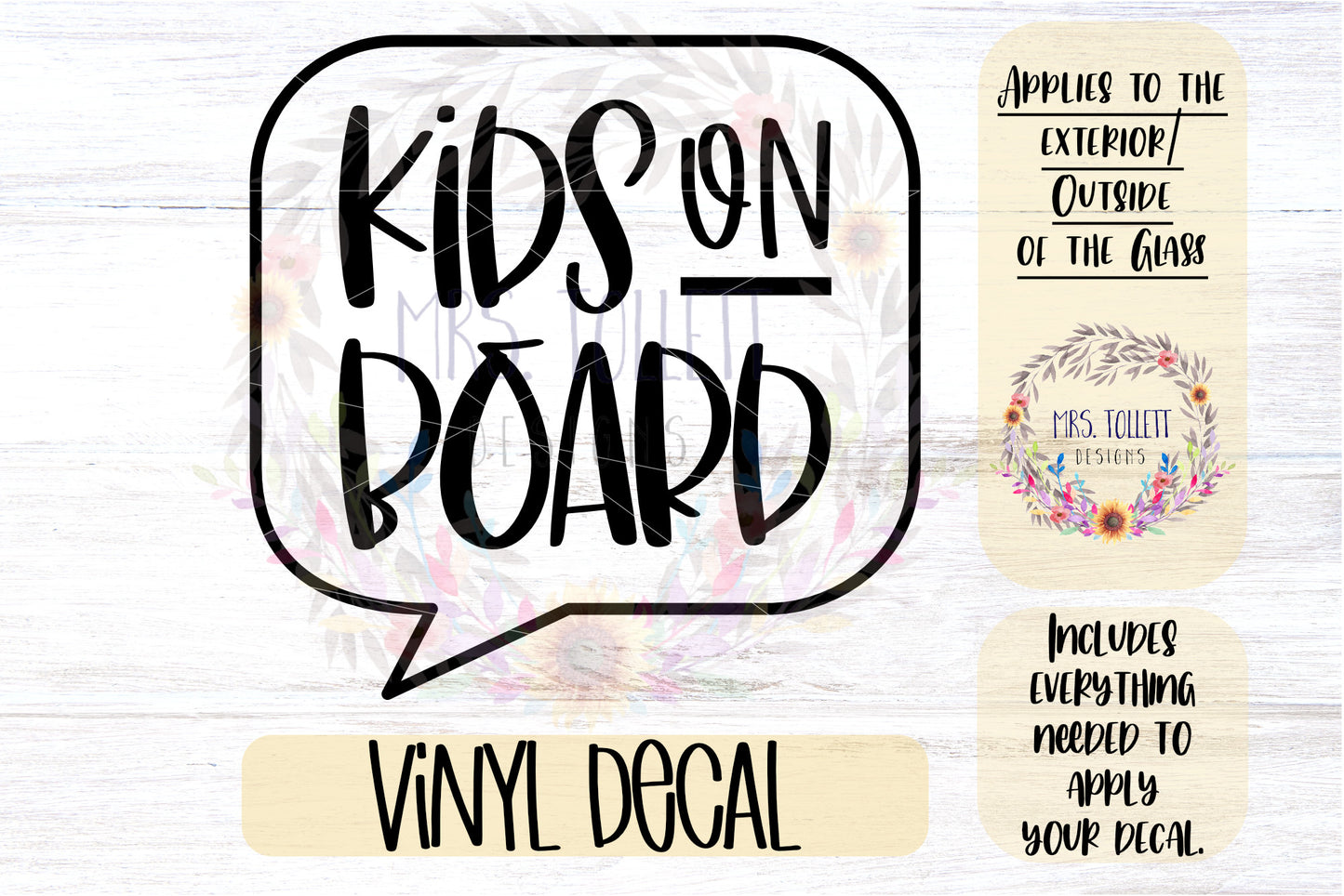 Kids on Board Word Bubble Car Decal | Mom Life Bumper Sticker
