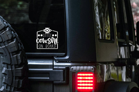 Little Cowgirl on Board Car Decal | Safety Bumper Sticker