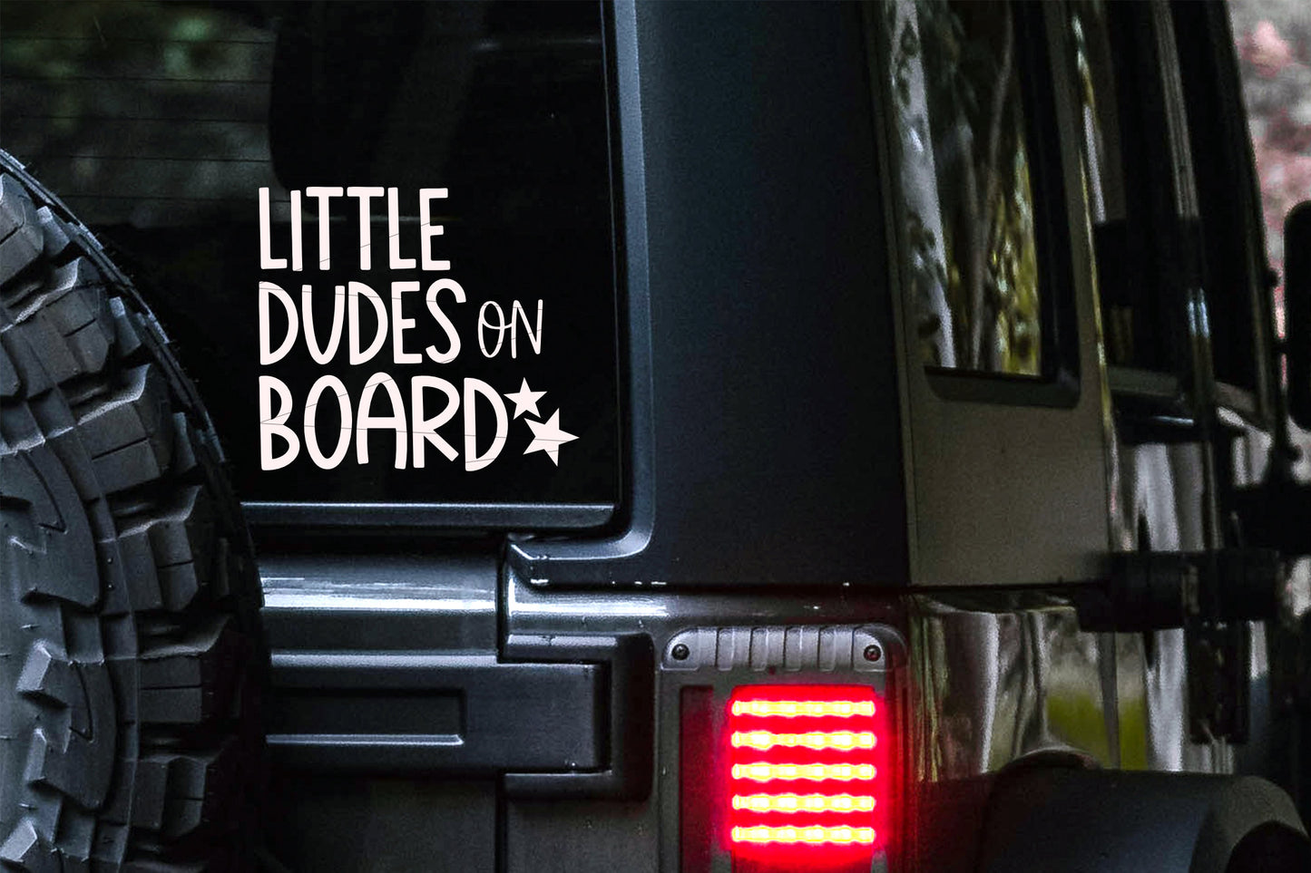 Little Dudes on Board Car Decal