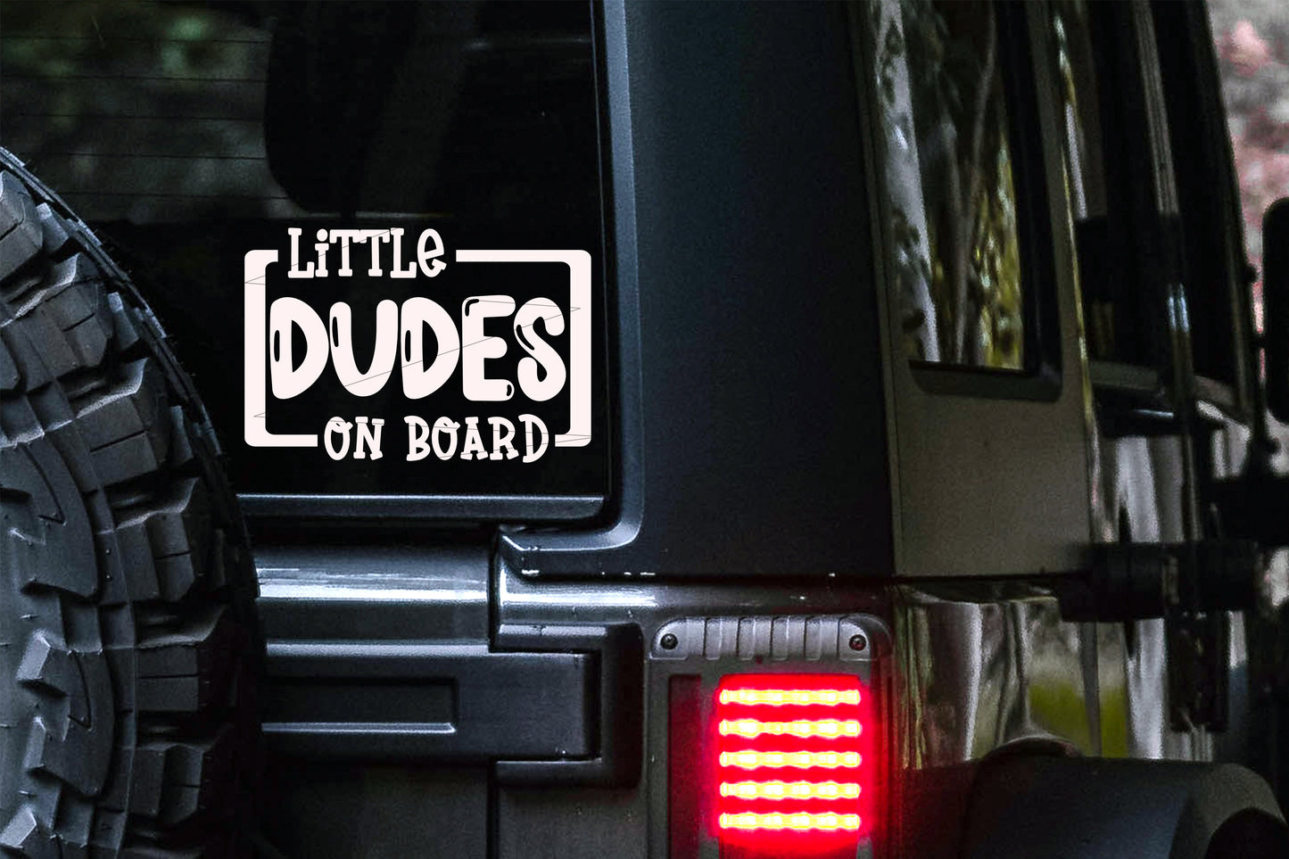 Little Dudes on Board Car Decal