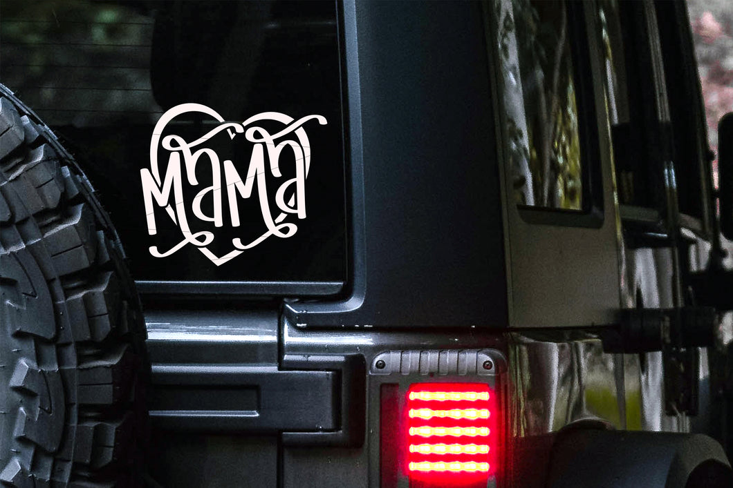 Mama Heart Car Decal
