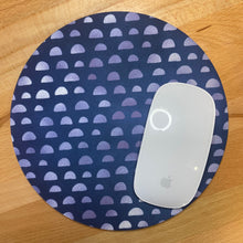 Load image into Gallery viewer, Round Mousepad 8&quot; - Navy Abstract Boho
