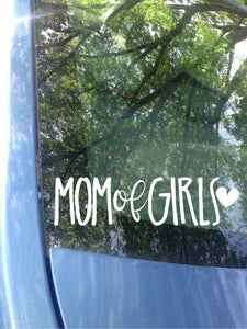 Mom of Girls Car Decal, Raising Girls Vinyl Bumper Sticker, Raising Daughters Window Sticker, Laptop Case Decal, Tablet Case Decal, Planner Cover Sticker, Mrs Tollett Designs