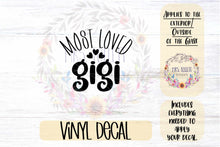 Load image into Gallery viewer, Most Loved Gigi Car Decal
