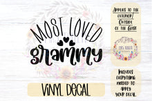 Load image into Gallery viewer, Most Loved Grammy Car Decal
