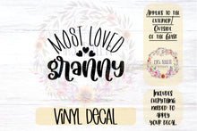 Load image into Gallery viewer, Most Loved Granny Car Decal
