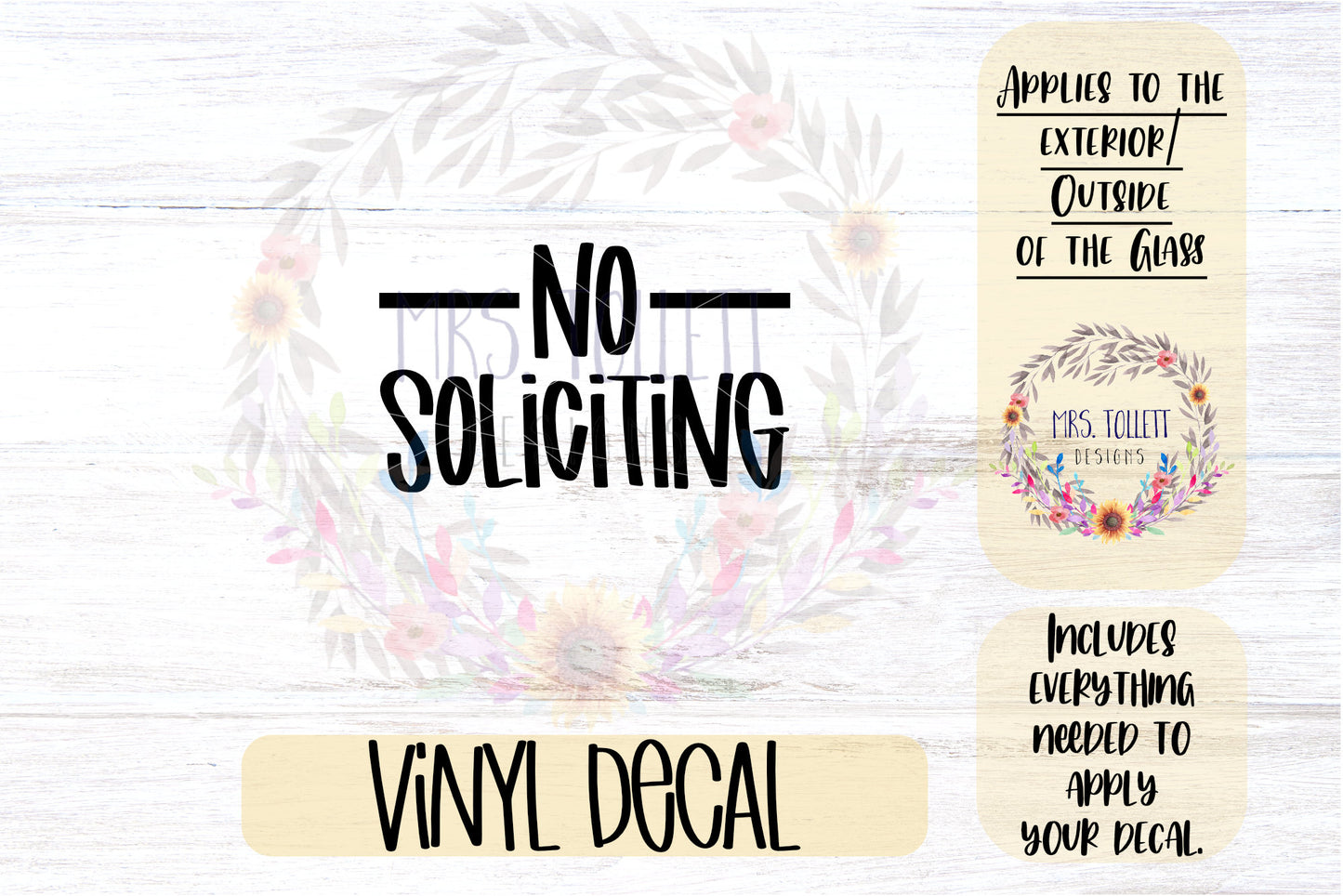 No Soliciting Decal