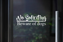 Load image into Gallery viewer, No Soliciting Decal | Beware of Dog(s)
