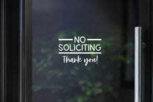Load image into Gallery viewer, No Soliciting - Thank You Vinyl Decal
