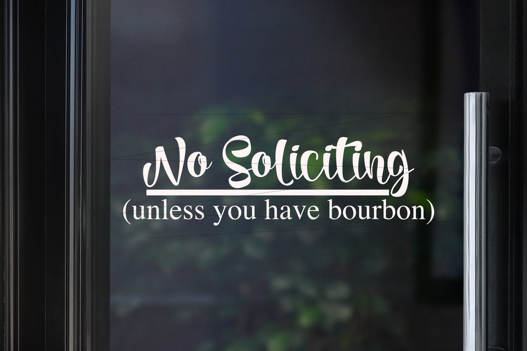 No Soliciting Decal | Kid or Bourbon