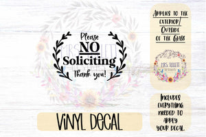 Please - No Soliciting - Thank You Vinyl Decal
