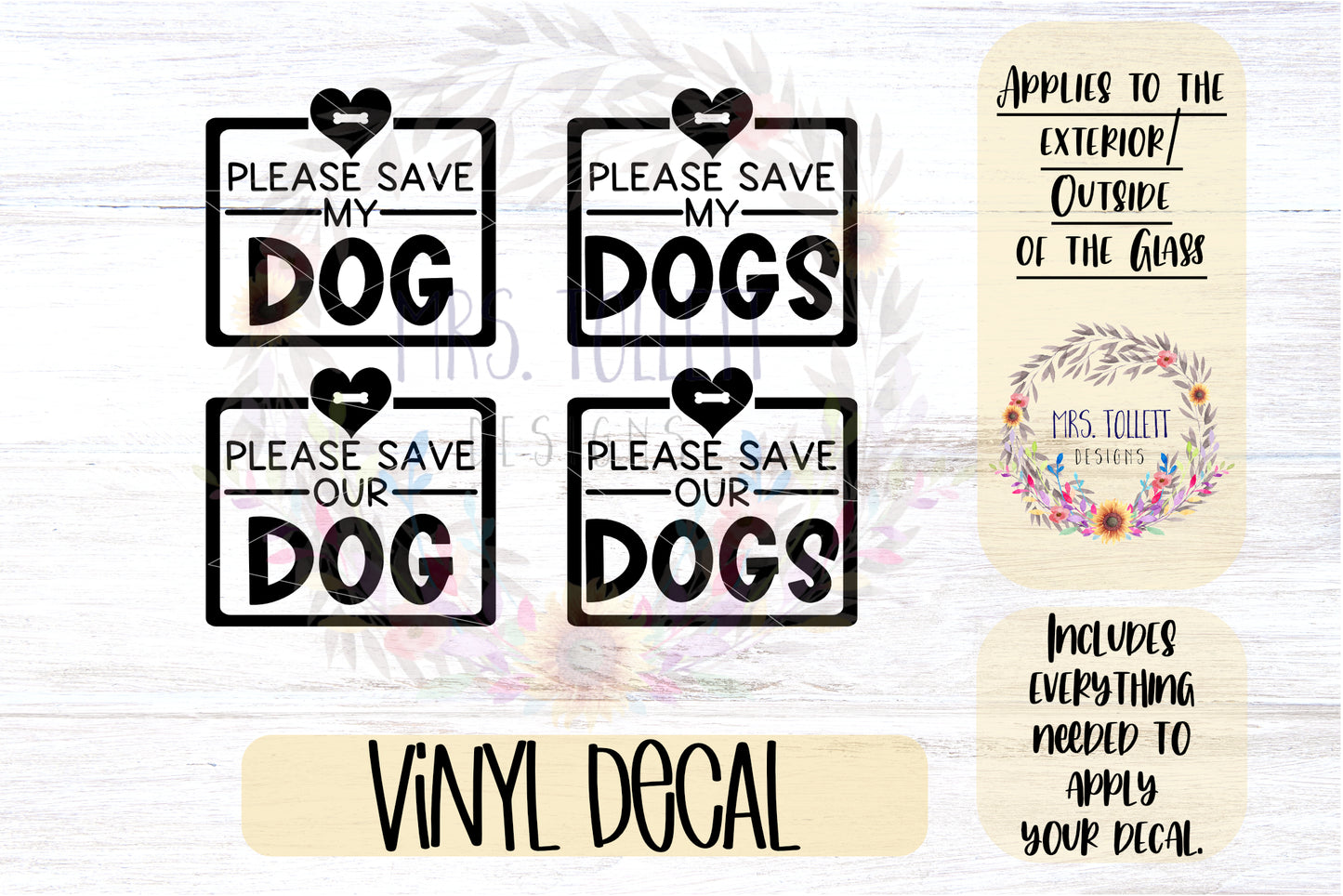 Please Save My / Our Dog(s) Decal | In Case Of Emergency