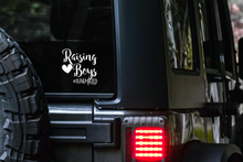 Load image into Gallery viewer, Raising Boys #Outnumbered Car Decal
