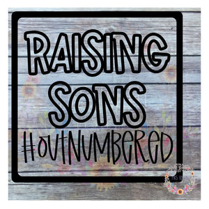 Raising Sons Car Decal | Outnumbered Bumper Sticker
