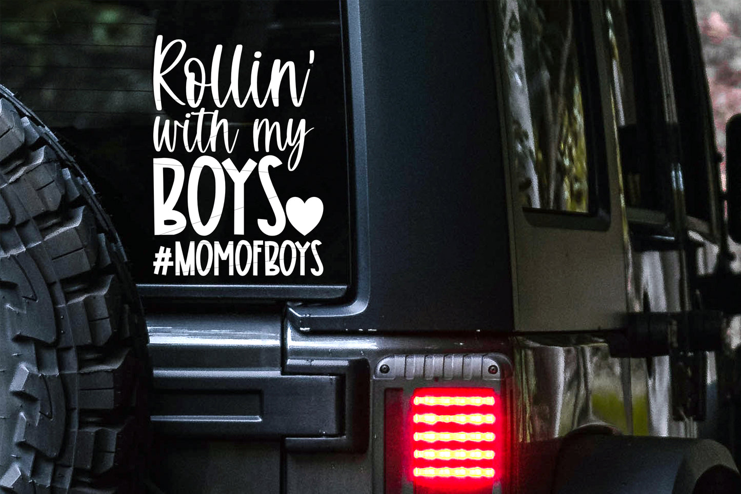 Rollin' with my Boys #MomofBoys Car Decal | Mom Life Bumper Sticker