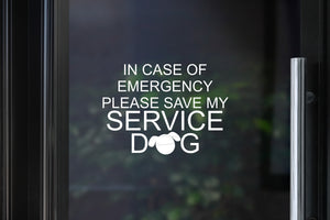 Service Dog Decal | In Case Of Emergency