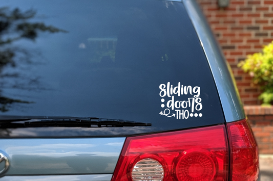 Sliding Doors Tho Car Decal | Minivan Bumper Sticker