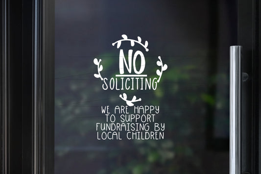 No Soliciting Vinyl Decal | Fundraising by Local Children